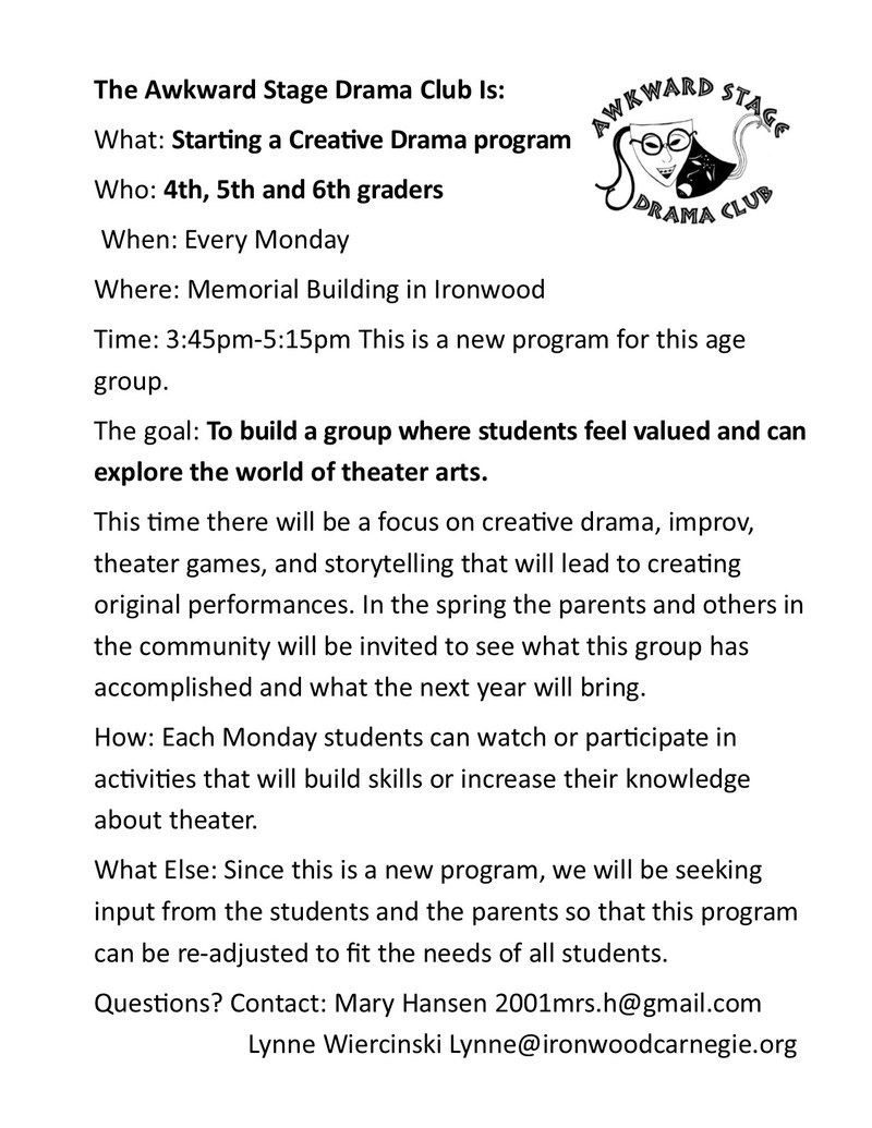 Awkward Stage Drama Club Group-Grades 4-6