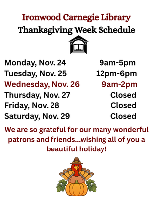 Closed for Thanksgiving Holiday