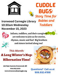 CANCELED FOR THIS MONTH  Cuddlebugs Story Time for Babies and Toddlers