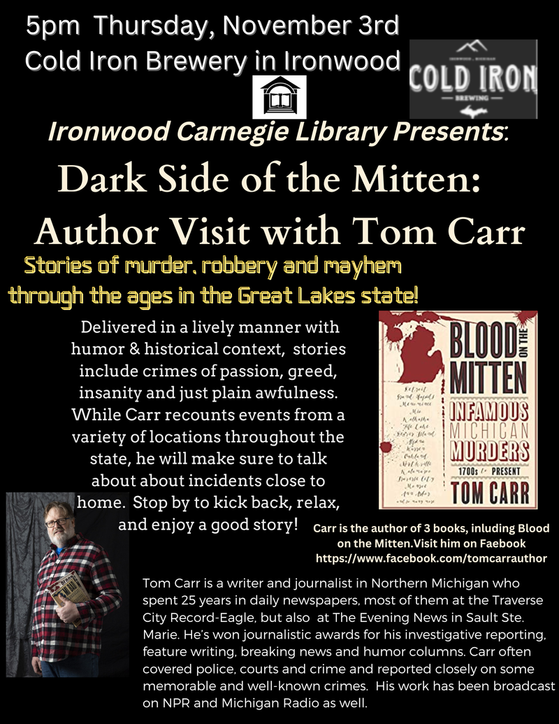 Dark Side of the Mitten: Author Visit with Tom Carr