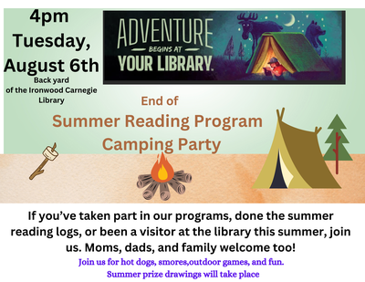 End of Summer Reading Camping Party