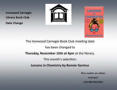 Ironwood Carnegie Adult Book Club