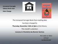 Ironwood Carnegie Adult Book Club
