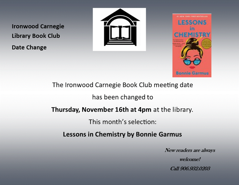 Ironwood Carnegie Adult Book Club