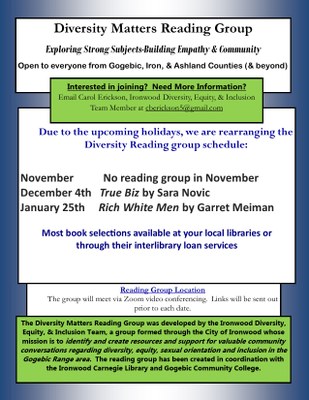 No Diversity Matters Reading Group in November