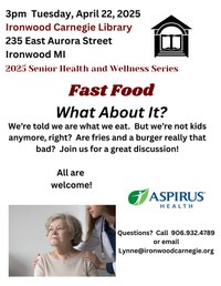 Senior Health and Wellness Presentation:  Fast Food