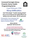 Senior Health and Wellness Series: Sleep Difficulties